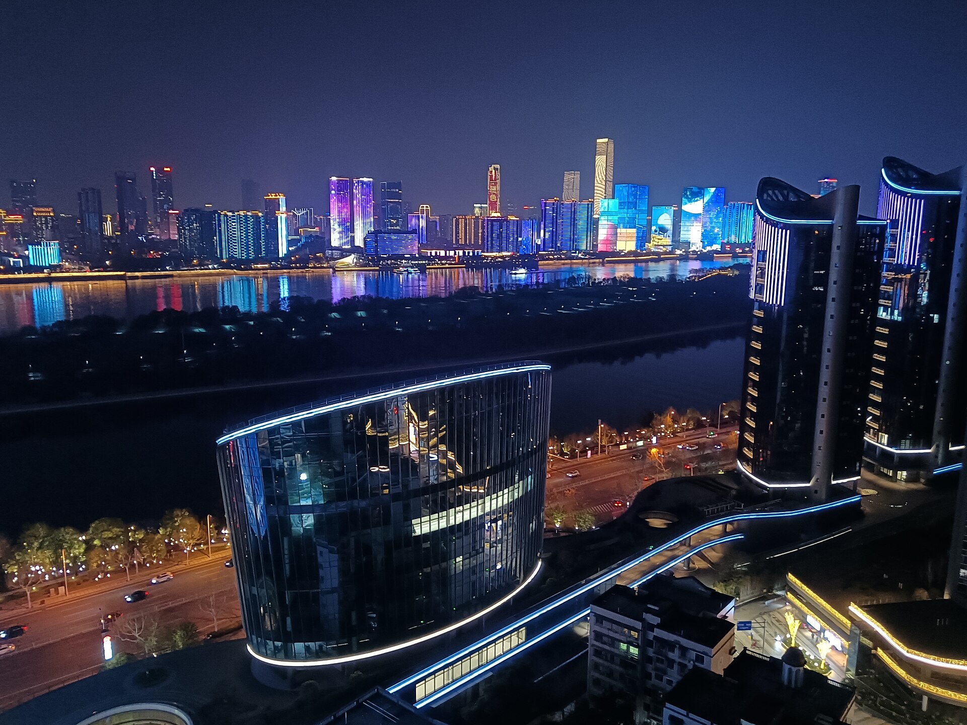 长沙湘江夜景 Changsha skyline at night